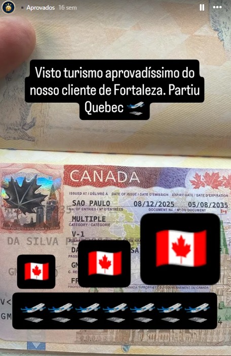 Visto de turismo Canadá aprovado