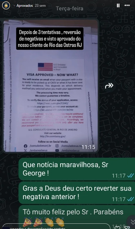 Reversão de negativa e visto aprovado
