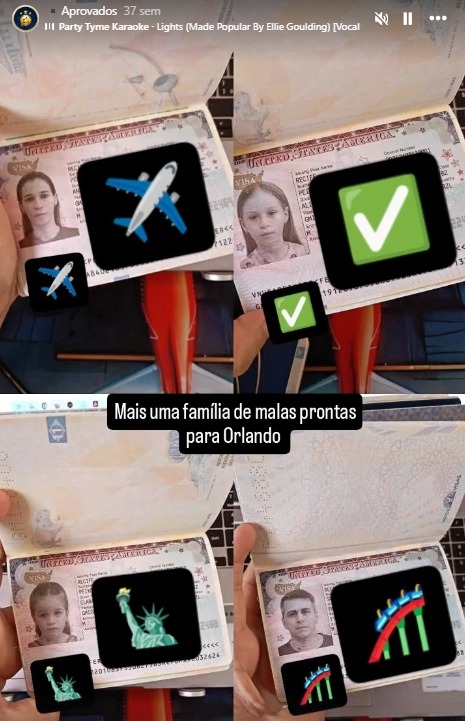 Família com visto aprovado para Orlando